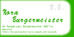 nora burgermeister business card